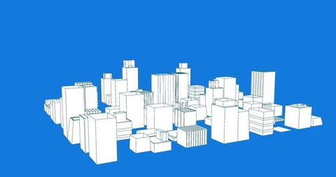 Stylized White Skyscrapers on Blue Background Urban Illustration - Download Free Stock Images Pikwizard.com