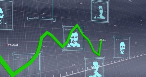 Biometric Analysis with Financial Data Overlay - Download Free Stock Images Pikwizard.com