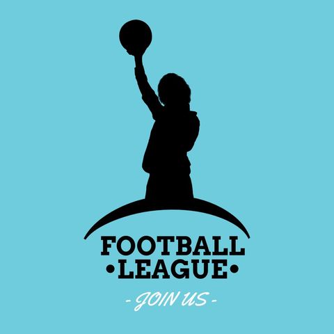 football player silhouette promoting sports league - Download Free Stock Templates Pikwizard.com