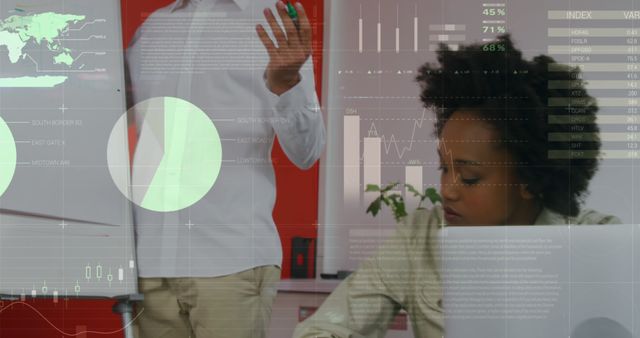 Business Professionals Analyzing Financial Data on Whiteboard - Download Free Stock Images Pikwizard.com