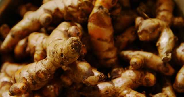 Organic Turmeric Roots Piled Together - Download Free Stock Images Pikwizard.com