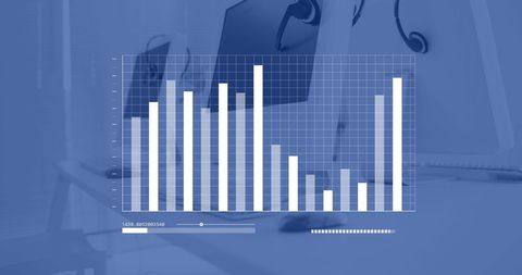 Financial Data Visualization Over Office Workspace - Download Free Stock Images Pikwizard.com