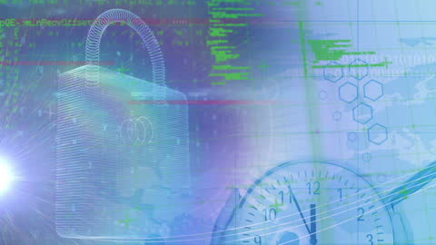 Digital Security Concept with Data Locks and Meters