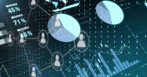 Digital Interface with Graphs and Network Connections for Data Processing - Download Free Stock Images Pikwizard.com