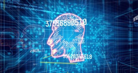 Digital Brain with Circuitry and Numbers Concept - Download Free Stock Images Pikwizard.com