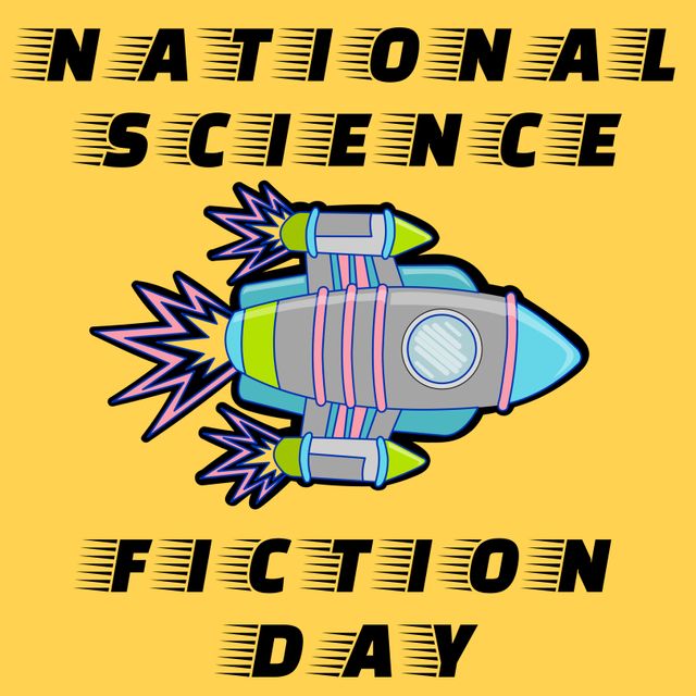 Rocket Emblem Marks National Science Fiction Day With Zest. From Pikwizard