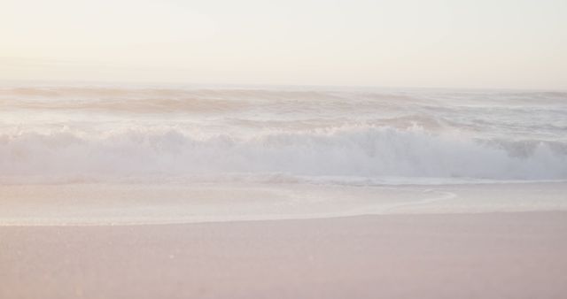 Blue sky and sea with waves on empty sunny beach - Download Free Stock Photos Pikwizard.com