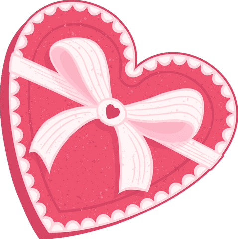Heart-Shaped Gift Box with Bow on Transparent Background