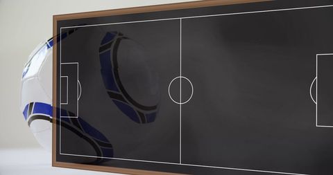 Strategic soccer planning with chalkboard display