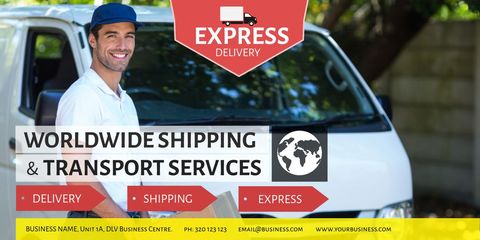 efficient logistics with smiling delivery person by van - Download Free Stock Templates Pikwizard.com
