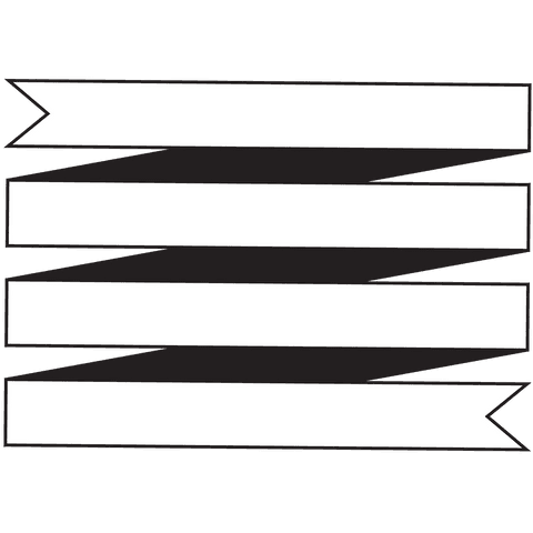 set of black and white banner ribbons on transparent background - Download Free Stock Videos Pikwizard.com