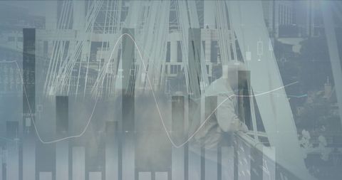 Digital Interface Overlay with Business Analytics in City Scene