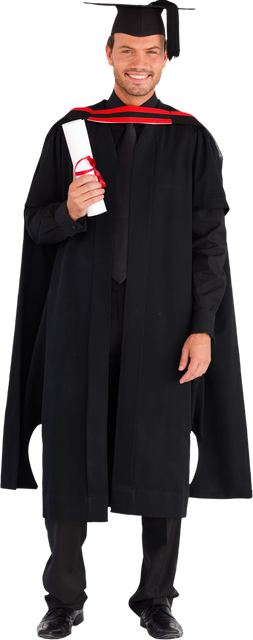 Handsome Man in Graduation Gown with Diploma on Transparent Background - Download Free Stock Videos Pikwizard.com