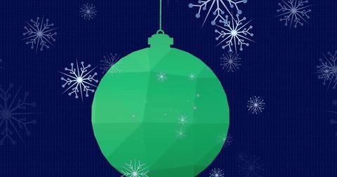 Digital Christmas Bauble with Snowflakes on Blue Background