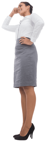 Happy Businesswoman Standing on Transparent Background
