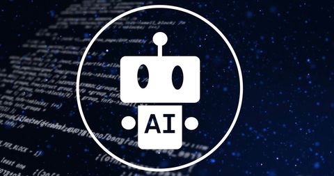 AI Chat Bot and Data Processing Illustration