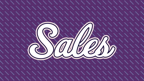 Dynamic Sales Neon Design on Purple Background