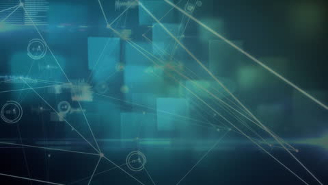 Digital Network and Data Processing on Green Background