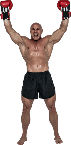 Transparent Boxer Celebrating Victory with Arms Raised - Download Free Stock Videos Pikwizard.com