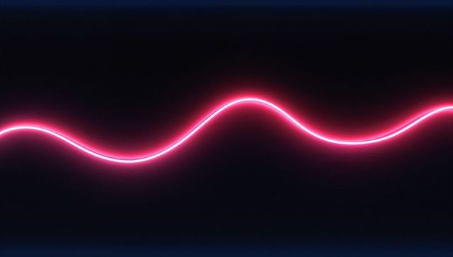 Pulsating pink neon light on dark digital background