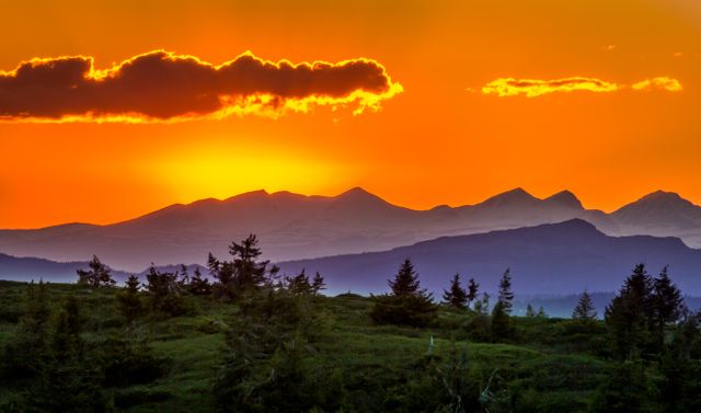 Scenic View of Mountains Against Sky at Sunset - Download Free Stock Photos Pikwizard.com