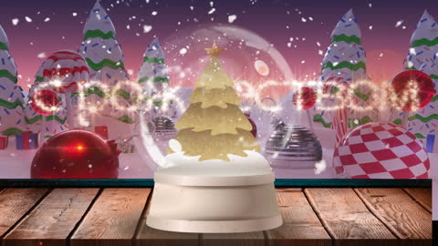 Christmas Snow Globe Animation with Festive Decorations