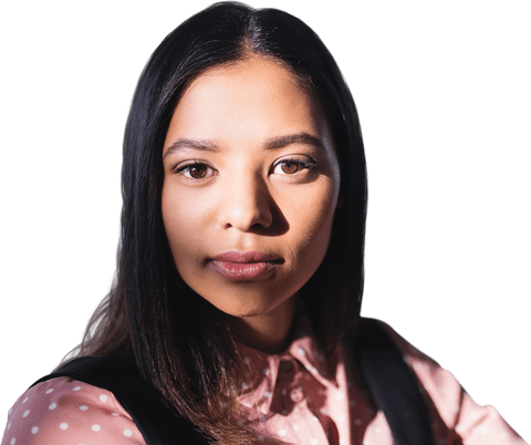 Transparent portrait asian businesswoman confident focus