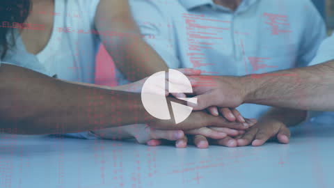 Diverse Team Collaborating with Data Interface Elements