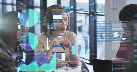 Business Seminar with Holographic Data Projections - Download Free Stock Images Pikwizard.com