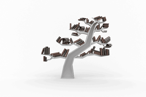 transparent books tree shelf illustration with branches - Download Free Stock Videos Pikwizard.com