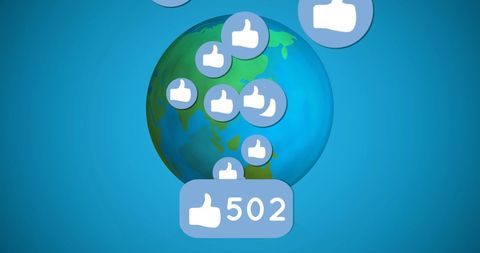 Digital Connectivity Concept with Global Likes Bubble - Download Free Stock Images Pikwizard.com
