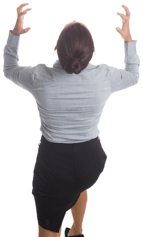 Transparent Back View of Nervous Businesswoman Expressing Frustration - Download Free Stock Videos Pikwizard.com