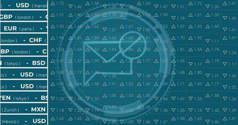 Financial Dashboard with Currency Data and Analytics Icon