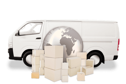 transparent online shopping delivery van with packages and globe - Download Free Stock Videos Pikwizard.com