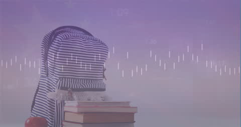 School Backpack and Data Charts Symbolizing Modern Education