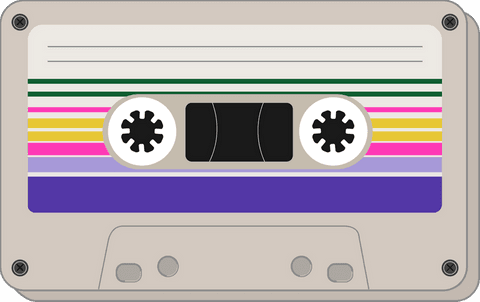 retro audio cassette with striped shell on transparent background - Download Free Stock Videos Pikwizard.com