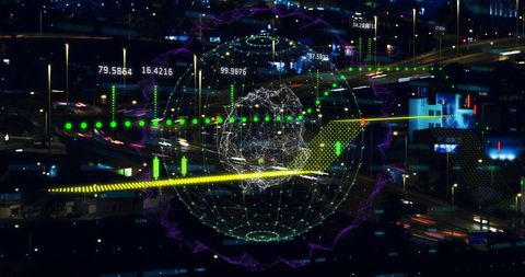 Digital Finance Technology Over Night City Traffic - Download Free Stock Images Pikwizard.com