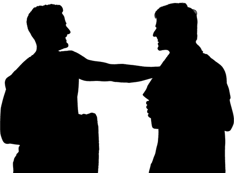 Transparent silhouette of happy friends celebrating