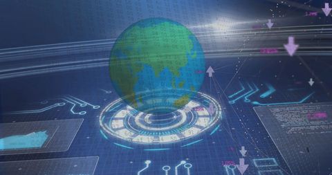 Digital Interface with Earth Planet Technology Context - Download Free Stock Images Pikwizard.com