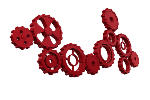 transparent red cogs and gears with business workflow illustration - Download Free Stock Videos Pikwizard.com