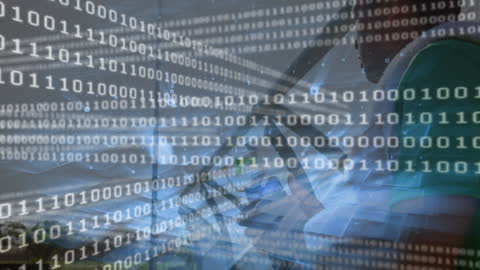 Binary Code Overlay on Diverse Football Players