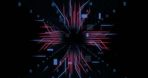 Futuristic Digital Data Circuit with Glowing Lines - Download Free Stock Images Pikwizard.com