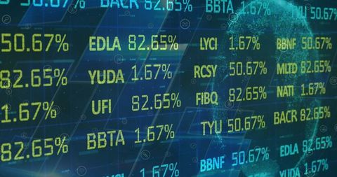 Abstract Financial Data Overlay on Digital Globe