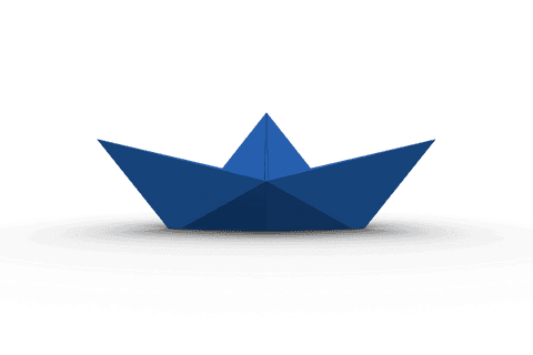 transparent origami boat graphic in deep blue - Download Free Stock Videos Pikwizard.com