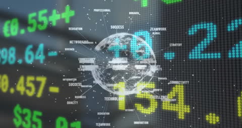 Global Network Financial Data Processing Concept