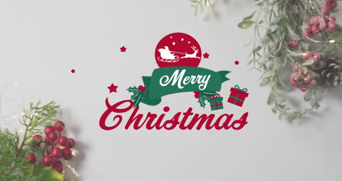 Animated Merry Christmas Greeting Cards with Festive Elements