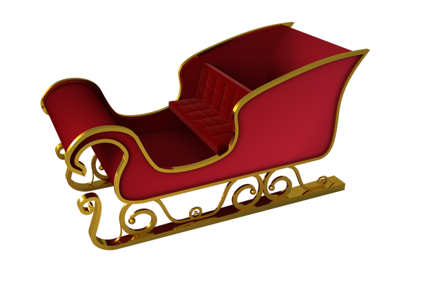 Transparent Red and Gold Santa Sleigh on White Background - Download Free Stock Videos Pikwizard.com