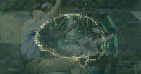 Futuristic Exploration with VR Headsets and Digital Brain Interface - Download Free Stock Images Pikwizard.com