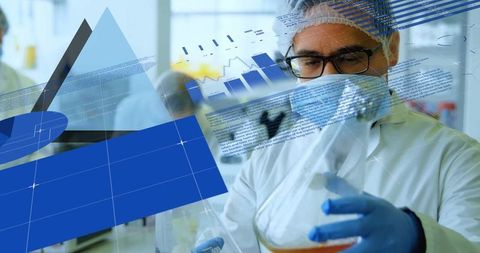 Scientist analyzing substance in innovative laboratory environment