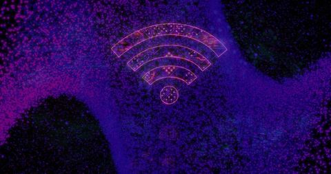 Abstract WiFi Icon with Technology Circuitry - Download Free Stock Images Pikwizard.com